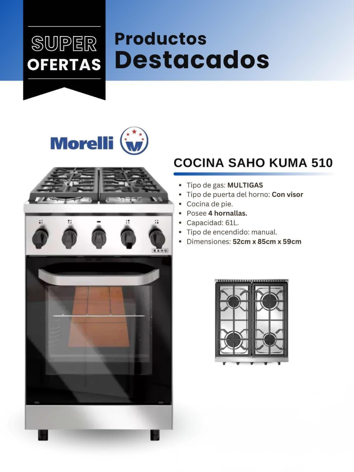 COCINA MORELLI KUMA 510 VIDRIO