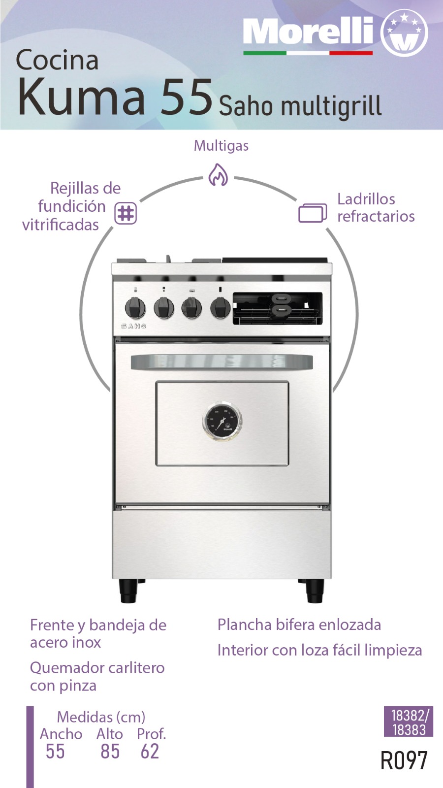 COCINA MORELLI KUMA 55 MULTRIGILL CIEGA