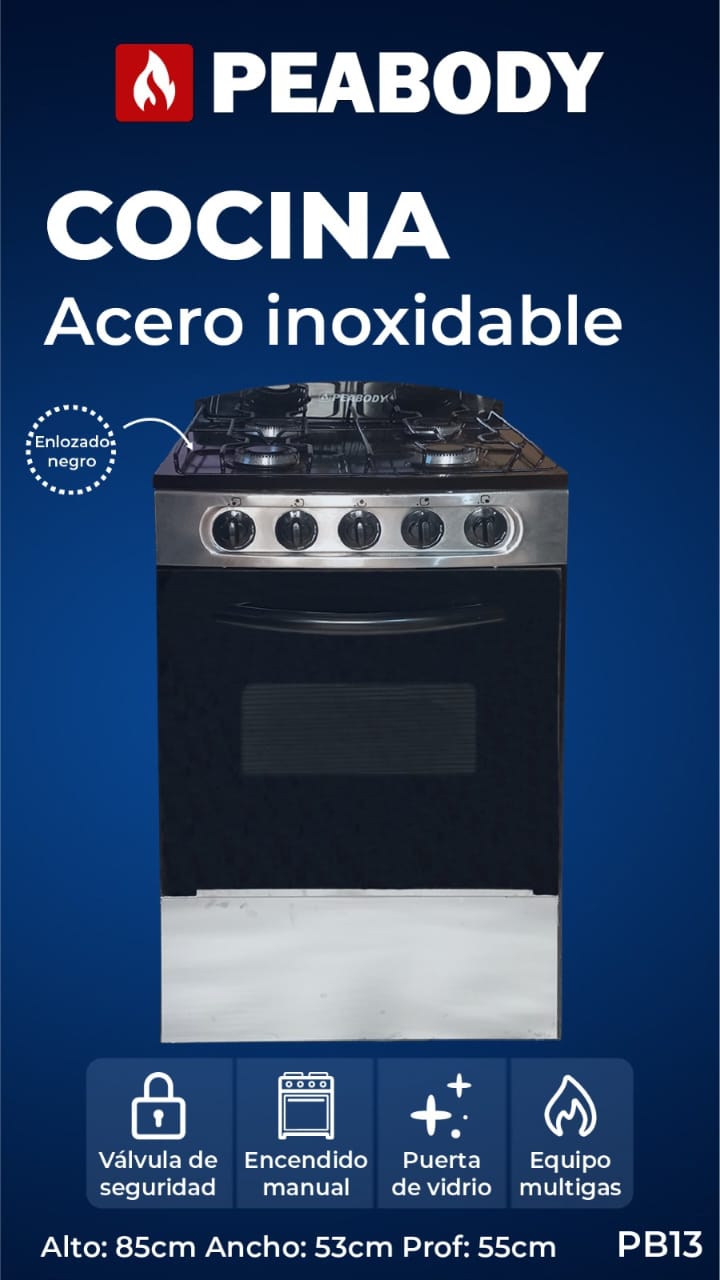COCINA PEABODY INOX MULTIGAS