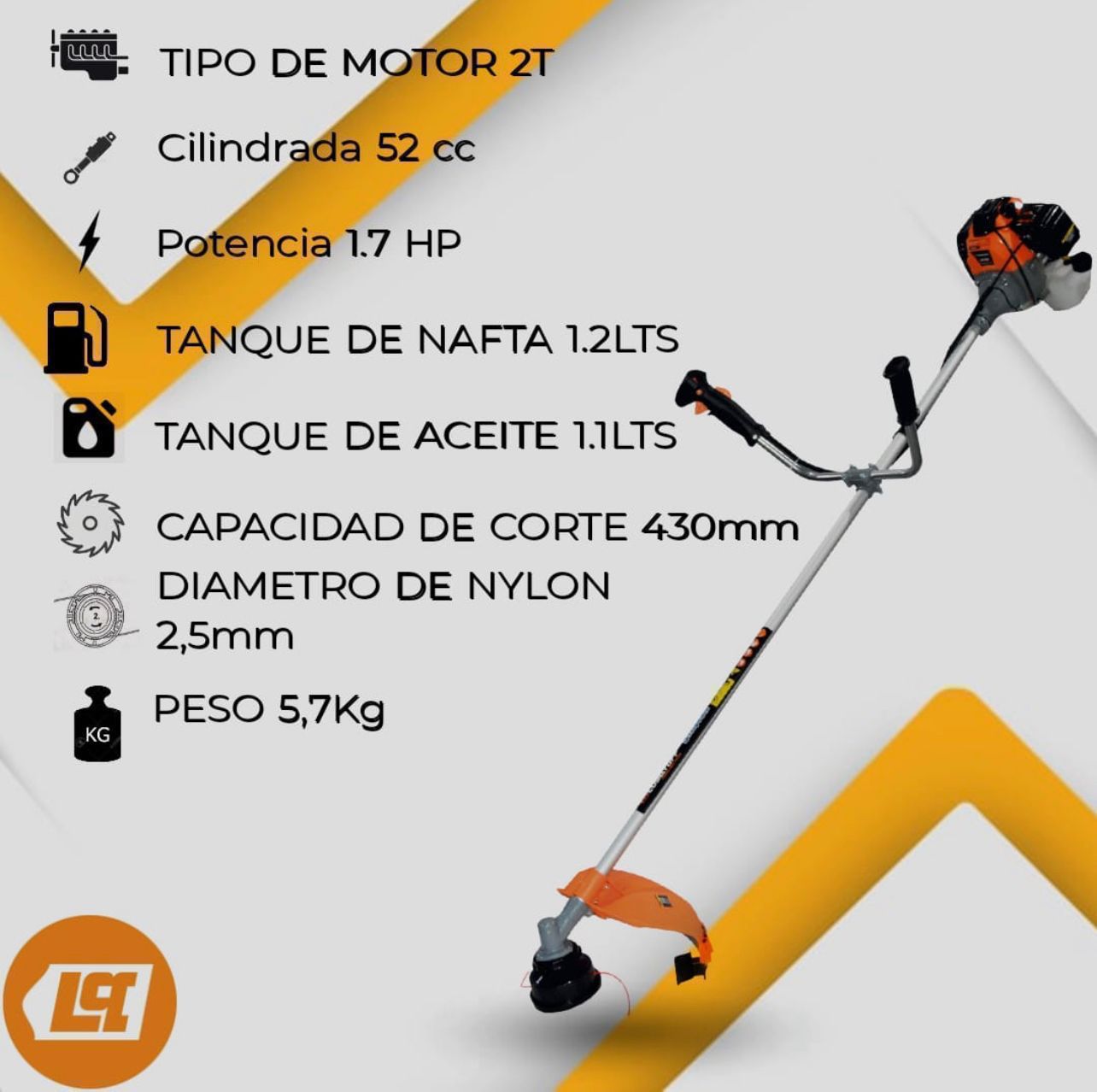 HERRAMIENTA DESMALEZADORA LUSQTOFF 52CC
