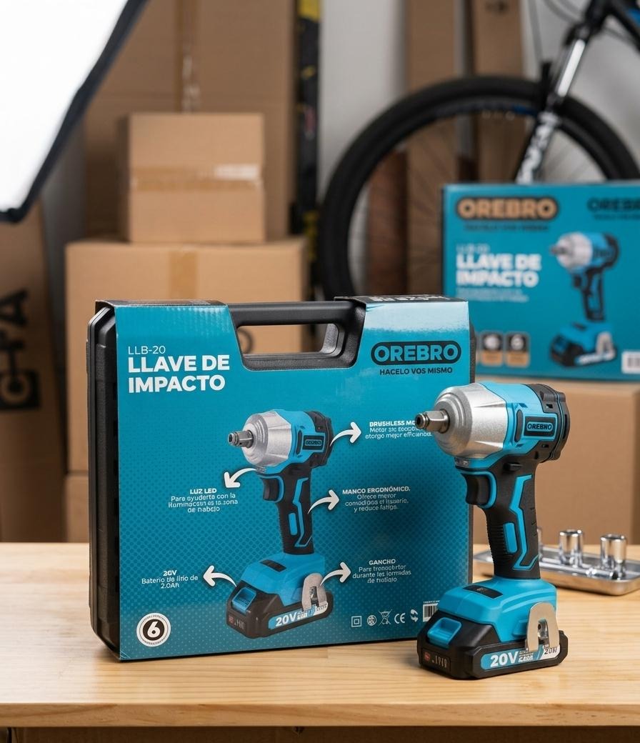 HERRAMIENTA LLAVE DE IMPACTO OREBRO 20V