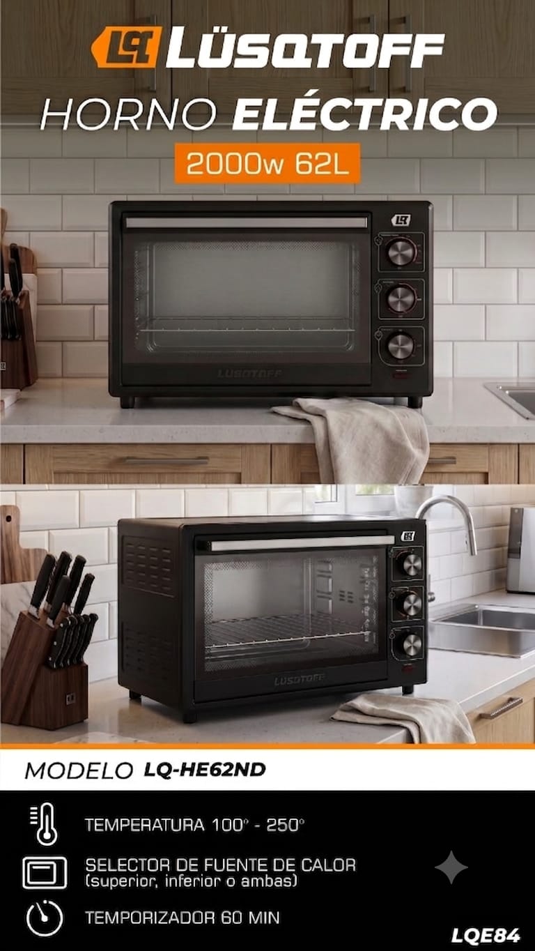 HORNO ELECTRICO LUSQTOFF 62 LITROS