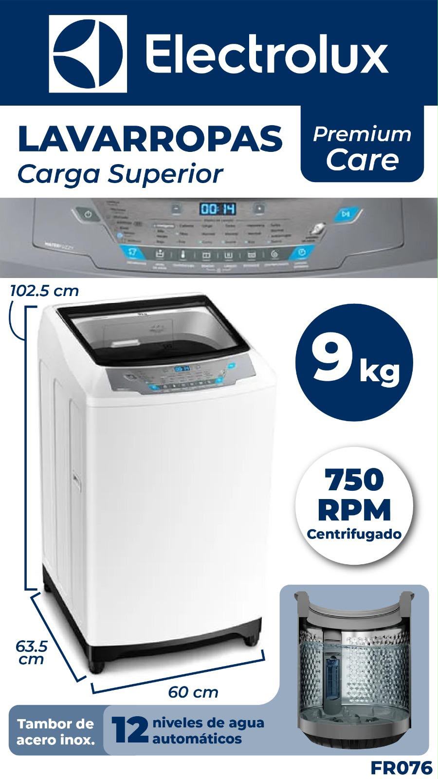 LAVARROPAS ELECTROLUX CS 9KG 750RPM