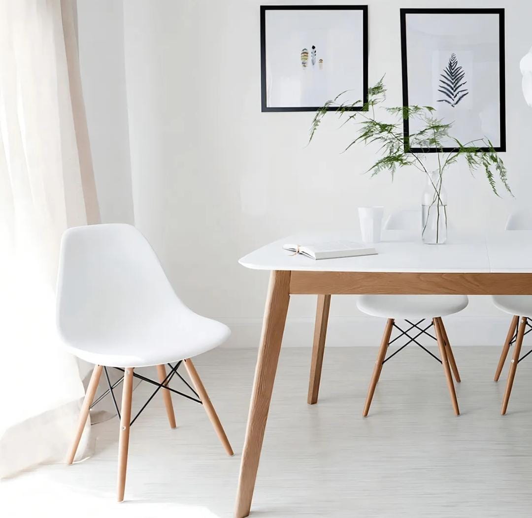 JUEGO DE SILLA X4 BLANCA EAMES