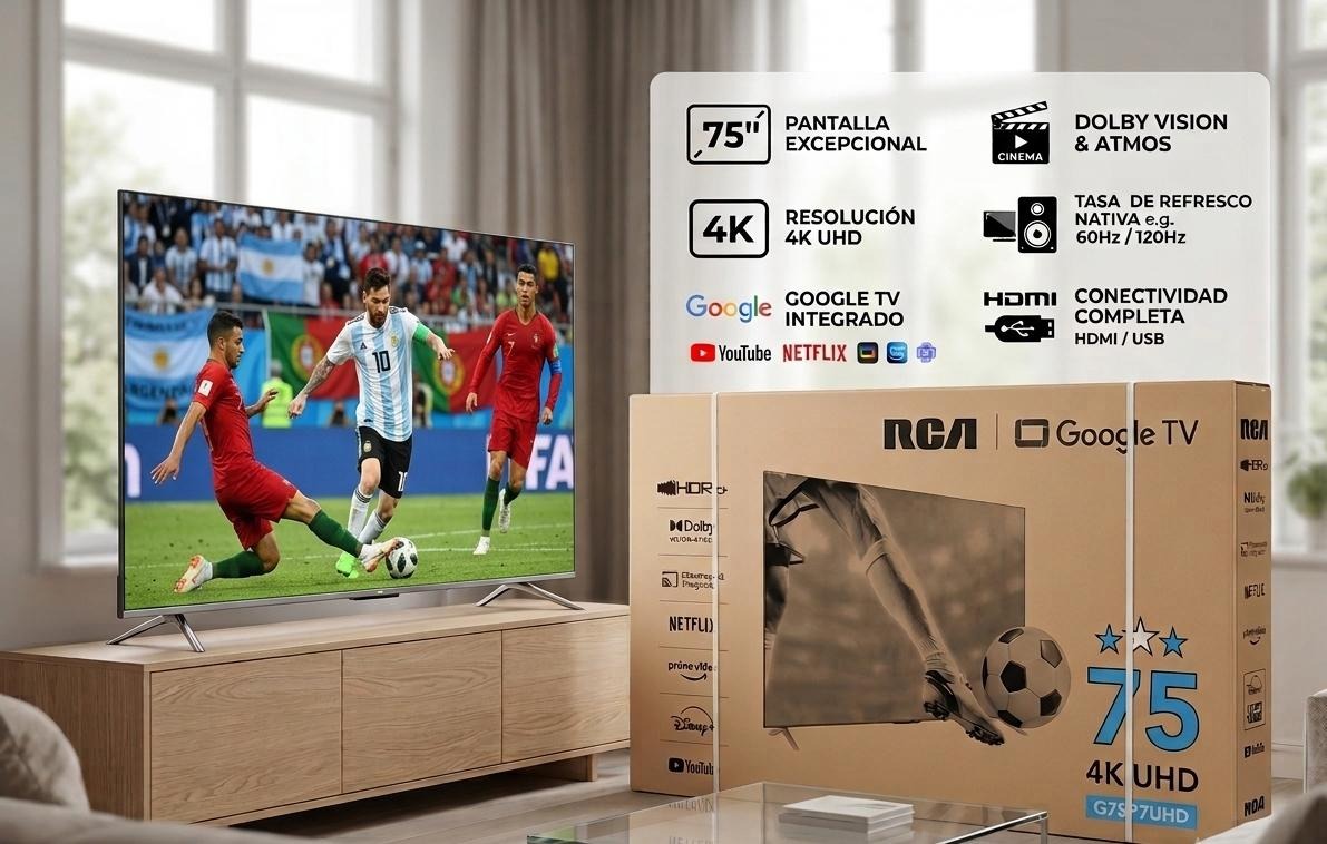 SMART TV RCA 75" GOOGLE TV