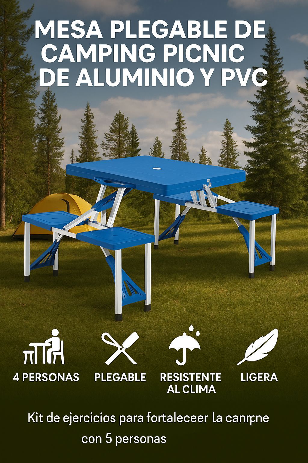 MESA DE CAMPING PLEGABLE