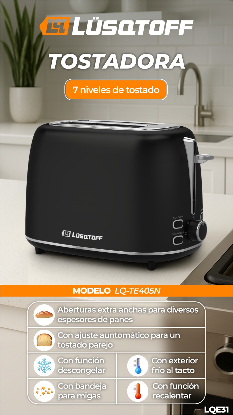TOSTADORA VINTAGE LUSQTOFF NEGRA