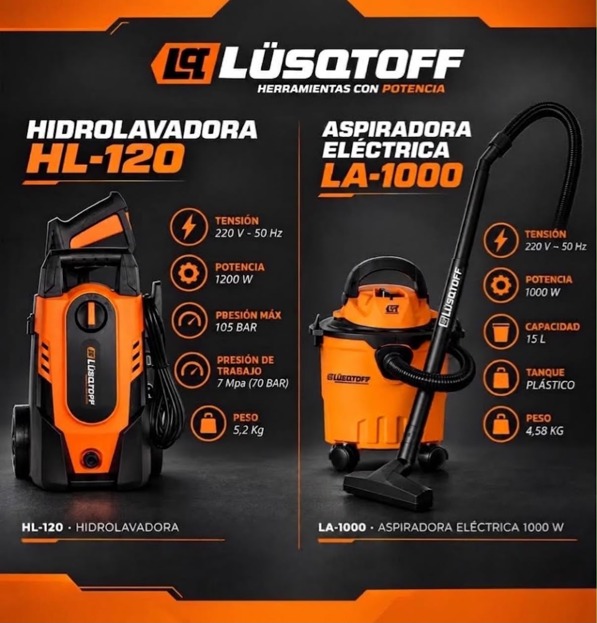 COMBO HIDRO HL120 Y ASPIRADORA LA1000 LUSSQTOFF