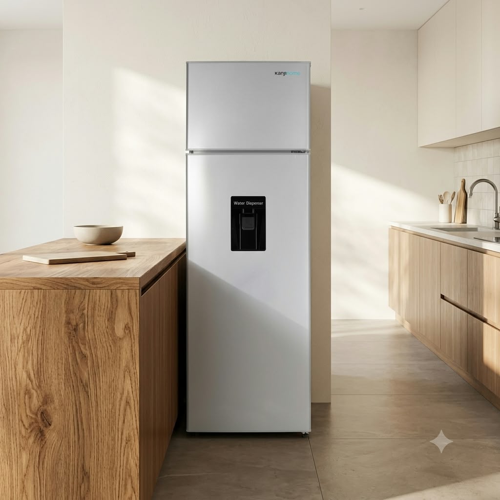 HELADERA KANJIHOME CON DISPENSER SERIE 300 SILVER