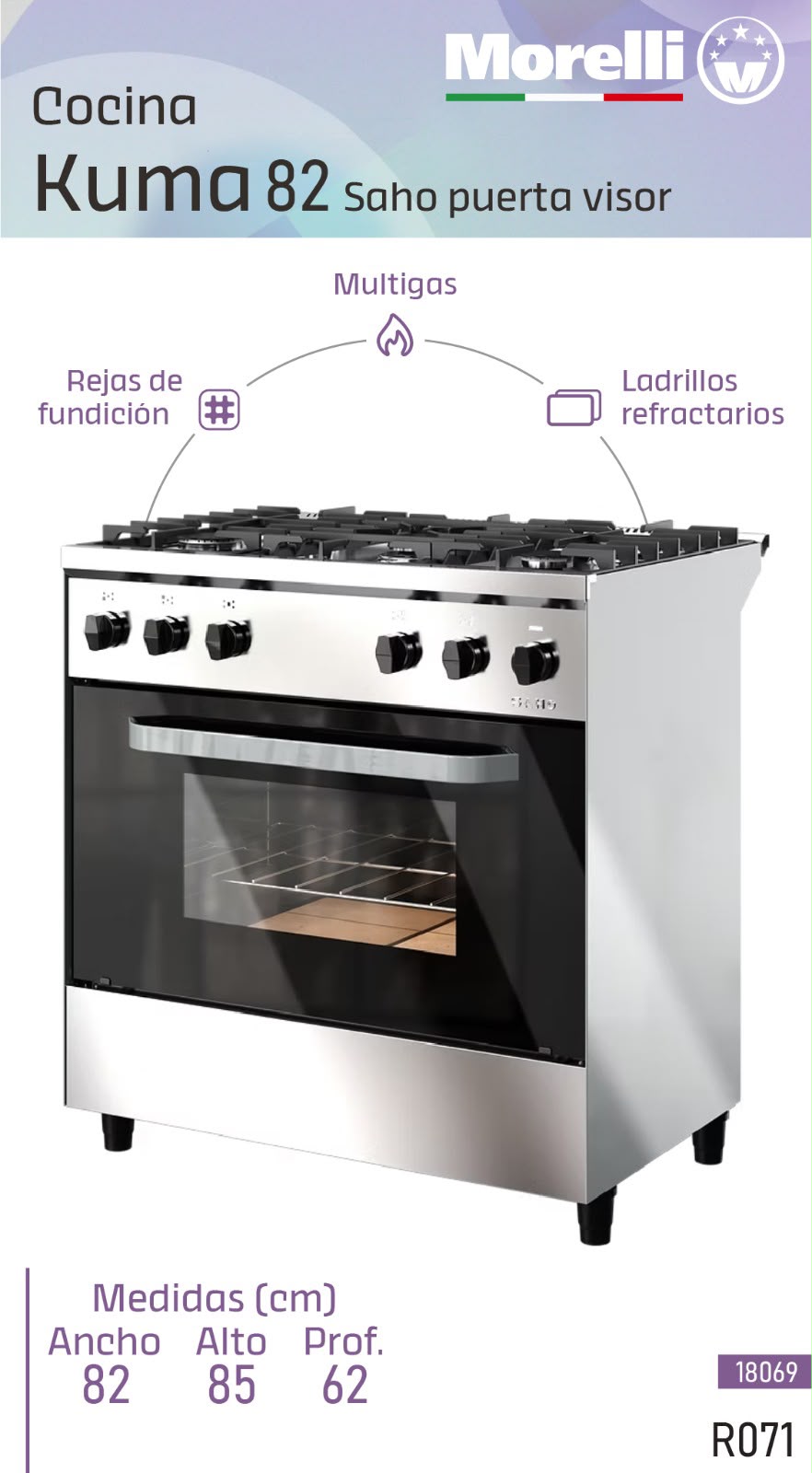 COCINA SAHO KUMA 82CM PUERTA VISOR