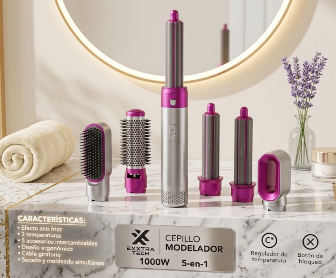 CEPILLO MODELADOR EXXTRA TECH 5 EN 1 1000W